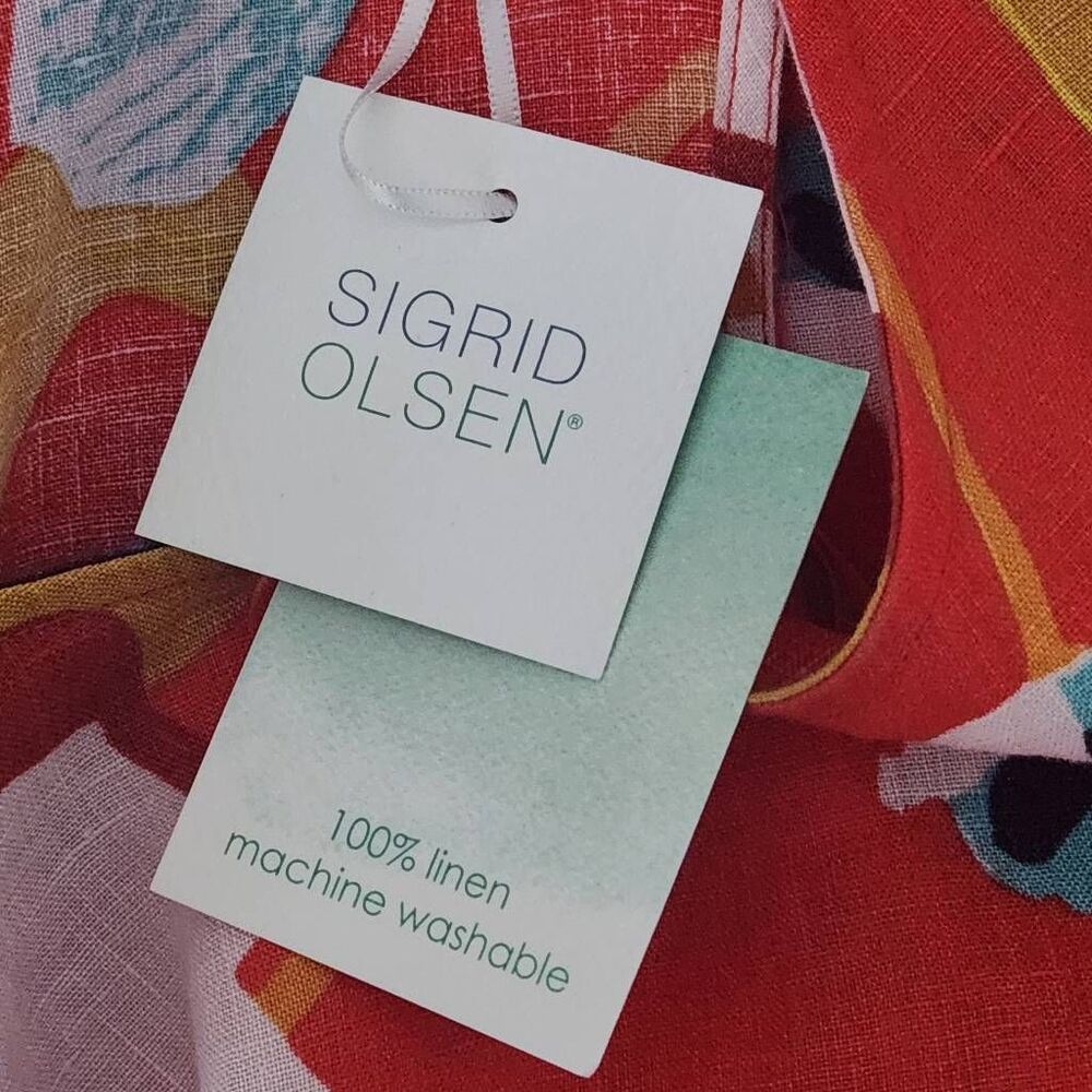 Sigrid Olsen Colorful Floral Linen Dress NWT XS Colorful Linen Dress - Picture 9 of 11